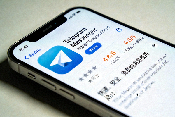 Apple App Store中Telegram官方应用的列表截图，展示了开发者信息和用户评分