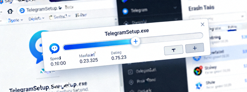 浏览器下载进度条截图，显示一个名为TelegramSetup.exe的文件正在下载中